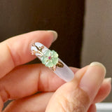 18mm A-Grade Natural Lavender Jadeite Joseon Ring (Apple Green Sakura Flower) No.162668