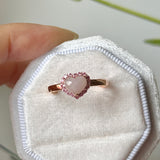 16.8mm A-Grade Natural Pink Heart Jadeite Ring No.162660