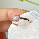 16.8mm A-Grade Natural Pink Heart Jadeite Ring No.162660