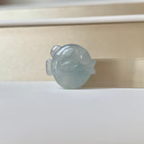 A-Grade Bluish Floral Jadeite Puffer Fish Pendant No. 172569