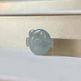 A-Grade Bluish Floral Jadeite Puffer Fish Pendant No. 172569