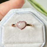 16.8mm A-Grade Natural Pink Heart Jadeite Ring No.162660