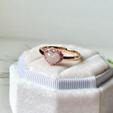 16.8mm A-Grade Natural Pink Heart Jadeite Ring No.162660