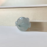 A-Grade Bluish Floral Jadeite Puffer Fish Pendant No. 172569