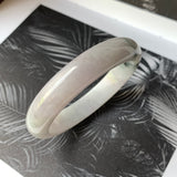 53.9mm A-Grade Natural Light Lavender Green Jadeite Modern Round Bangle No.330089