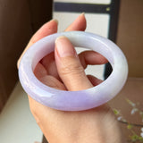57.6mm A-Grade Natural Lavender Jadeite Modern Round Bangle No.152206