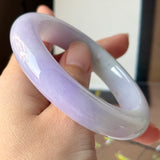 57.6mm A-Grade Natural Lavender Jadeite Modern Round Bangle No.152206