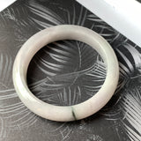 53.9mm A-Grade Natural Light Lavender Green Jadeite Modern Round Bangle No.330089