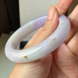 57.6mm A-Grade Natural Lavender Jadeite Modern Round Bangle No.152206