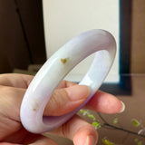 57.6mm A-Grade Natural Lavender Jadeite Modern Round Bangle No.152206