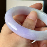 57.6mm A-Grade Natural Lavender Jadeite Modern Round Bangle No.152206