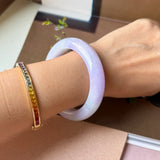 57.6mm A-Grade Natural Lavender Jadeite Modern Round Bangle No.152206