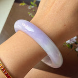 57.6mm A-Grade Natural Lavender Jadeite Modern Round Bangle No.152206