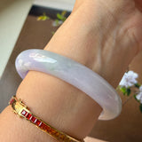 57.6mm A-Grade Natural Lavender Jadeite Modern Round Bangle No.152206