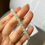 SOLD OUT: 5.7mm A-Grade Natural Light Green Jadeite Beaded Bracelet No.190380