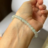 SOLD OUT: 5.7mm A-Grade Natural Light Green Jadeite Beaded Bracelet No.190380