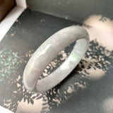 SOLD OUT: 53.2mm A-Grade Natural Light Lavender Green Jadeite Modern Round Bangle No.330088