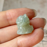 A-Grade Natural Light Green Jadeite Ancient Lion Pendant No.172706