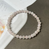 5.4mm A-Grade Natural Lavender Jadeite Beaded Bracelet No.190379