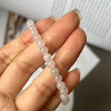 5.4mm A-Grade Natural Lavender Jadeite Beaded Bracelet No.190379