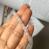 5.4mm A-Grade Natural Lavender Jadeite Beaded Bracelet No.190379