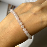 5.4mm A-Grade Natural Lavender Jadeite Beaded Bracelet No.190379