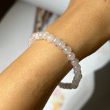 5.4mm A-Grade Natural Lavender Jadeite Beaded Bracelet No.190379