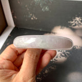 SOLD OUT: 53.2mm A-Grade Natural Light Lavender Green Jadeite Modern Round Bangle No.330088