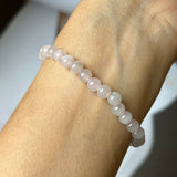 5.4mm A-Grade Natural Lavender Jadeite Beaded Bracelet No.190379