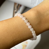 5.4mm A-Grade Natural Lavender Jadeite Beaded Bracelet No.190379