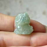A-Grade Natural Light Green Jadeite Ancient Lion Pendant No.172706