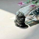 A-Grade Natural Black Jadeite Ancient Lion Pendant No.172707