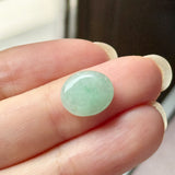 4.73 cts A-Grade Natural Moss On Snow Jadeite Oval Cabochon No.130536