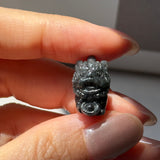 A-Grade Natural Black Jadeite Ancient Lion Pendant No.172707