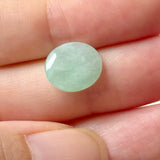4.75 cts A-Grade Natural Moss On Snow Jadeite Oval Cabochon No.130535