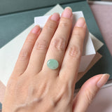 4.75 cts A-Grade Natural Moss On Snow Jadeite Oval Cabochon No.130535