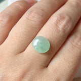 4.75 cts A-Grade Natural Moss On Snow Jadeite Oval Cabochon No.130535