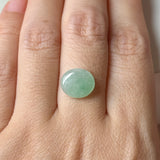 4.75 cts A-Grade Natural Moss On Snow Jadeite Oval Cabochon No.130535