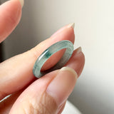 16mm A-Grade Natural Blue Floral Jadeite Slim Cut Ring Band No. 162669