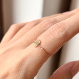 SOLD OUT: 15.8mm A-Grade Natural Jadeite Dainty Bead Ring (Fancy Shaped) No.162401