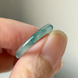 16mm A-Grade Natural Blue Floral Jadeite Slim Cut Ring Band No. 162669