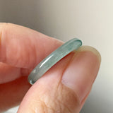 16mm A-Grade Natural Blue Floral Jadeite Slim Cut Ring Band No. 162669