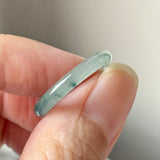 16mm A-Grade Natural Blue Floral Jadeite Slim Cut Ring Band No. 162669