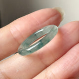 16mm A-Grade Natural Blue Floral Jadeite Slim Cut Ring Band No. 162669