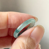 16mm A-Grade Natural Blue Floral Jadeite Slim Cut Ring Band No. 162669