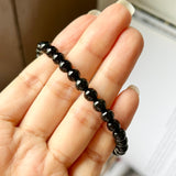 6.1mm A-Grade Natural Omphacite Jadeite Beaded Bracelet No.190382