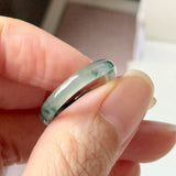 16mm A-Grade Natural Blue Floral Jadeite Slim Cut Ring Band No. 162670