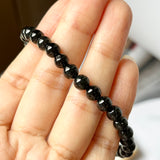 6.1mm A-Grade Natural Omphacite Jadeite Beaded Bracelet No.190382