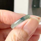 16.1mm A-Grade Natural Blue Floral Jadeite Slim Cut Ring Band No. 162671