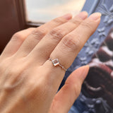 SOLD OUT: 15.5mm Icy A-Grade Natural Jadeite Dainty Bead Ring (Square-Semi Cylinder) No.162403